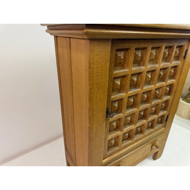 Brutalist Dutch Carved Oak Cabinet, 1960s For Sale - Image 6 of 17