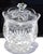 1950s Vintage Waterford Crystal Style etched Brilliant Cut Lead Crystal Glass lidded Bowl with Star Knob from the Art Deco...