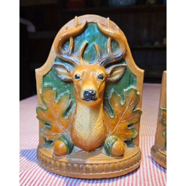 Vintage Deer Head Bookends For Sale - Image 11 of 12