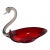 1950s Duncan and Miller Ruby Red Cranberry Glass Swan Bowl For Sale