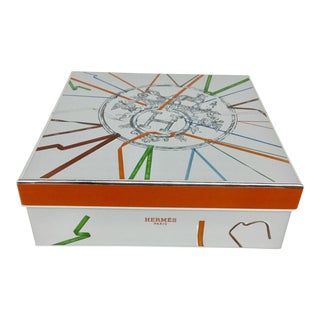 Heavy Silver Cardboard Gift Box by Hermès For Sale