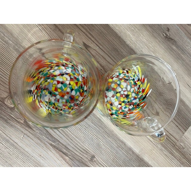 Mid-Century Modern Late 20th Century Hand-Blown Murano Glass Mugs - a Pair For Sale - Image 3 of 9