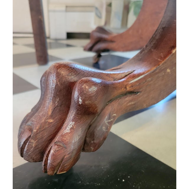 Brown 1920s Lion Clawfoot Oak Pedestal Table For Sale - Image 8 of 12