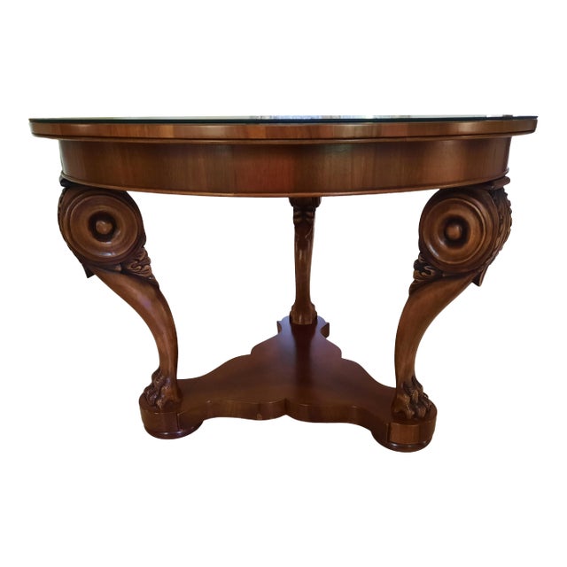 Vintage Italian Charles X Style Round Center Table For Sale