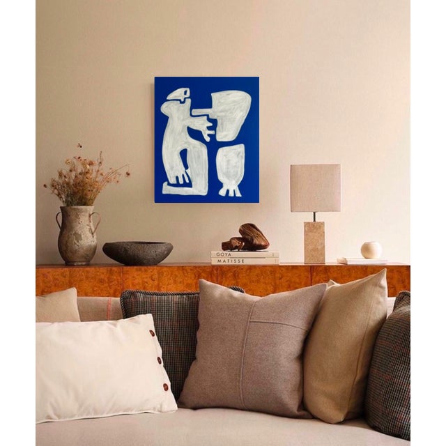 Blue Bodasca, Cubist Painting Happy Men Off-White Version, 2026, Canvas For Sale - Image 8 of 10