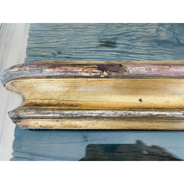 Antique Baroque S shape gilded wood handcarved window valace or cornice. All original condition.