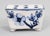 A fine antique Dutch Delft faience hand molded flower brick or flower frog vase, circa 1900. This charming footed flower...