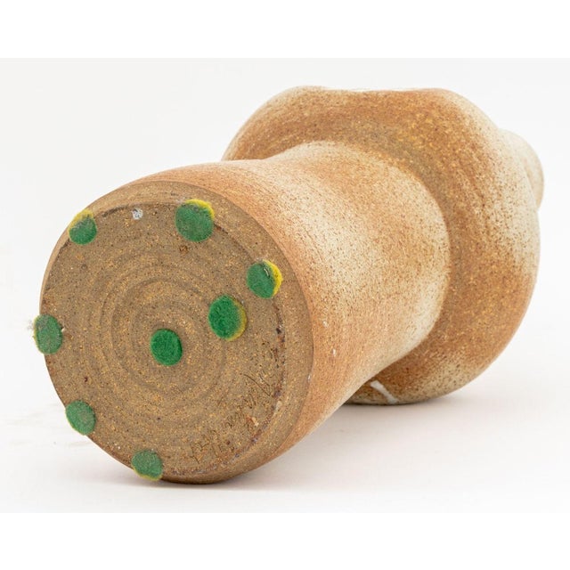 Mid-Century Modern Floral Motif Stoneware Vase For Sale In New York - Image 6 of 6