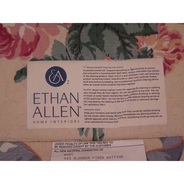 1990s Vintage Ethan Allen Yellow Floral Upholstered Sofa Chairish