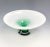 Contemporary Modern White & Emerald Green Art Glass Pedestal Bowl 12" For Sale - Image 3 of 12