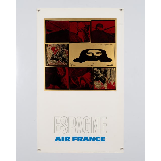 Air France Travel Poster by Raymond Pagès, Spain, 1971 For Sale - Image 3 of 9