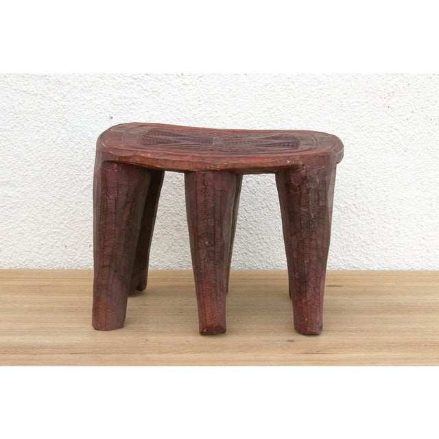 Wood Nile Heritage Carved Nupe Stool For Sale - Image 7 of 9
