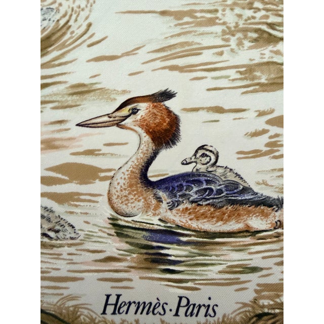1980s Hermès Halte en Camargue 1989 Silk Scarf Designed by Robert Dallet For Sale - Image 5 of 12