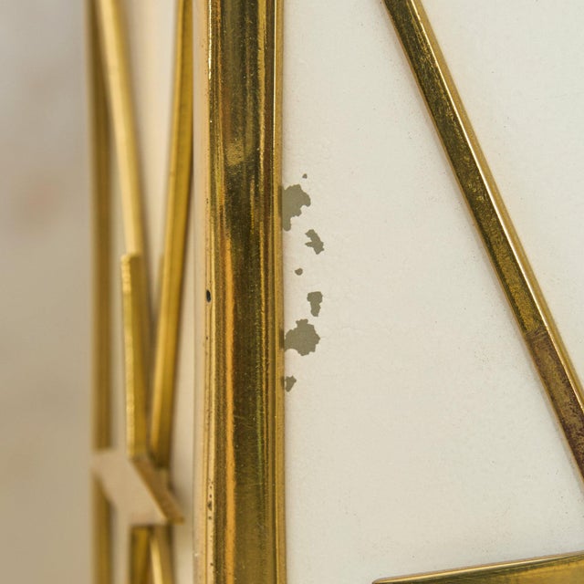 Brass Pair of French Brass Starburst Motif Sconces, 1950s For Sale - Image 8 of 11