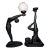 Set of 2 Vintage Art Deco Black Lamps Nude Woman Holding a Globe Figural For Sale