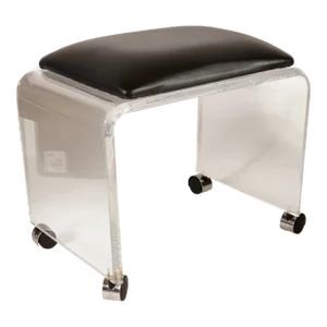 1970s Vintage Rolling Waterfall Lucite Vanity Bench/Stool