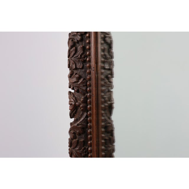 Large Antique French Carved Oak Mirror, 19th Century For Sale - Image 9 of 12