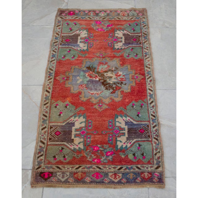 Hand Knotted Door Mat, Entryway Rug, Bath Mat, Kitchen Decor, Small Rug, Turkish Rug - 1′8″ × 3′3″ For Sale - Image 13 of 13