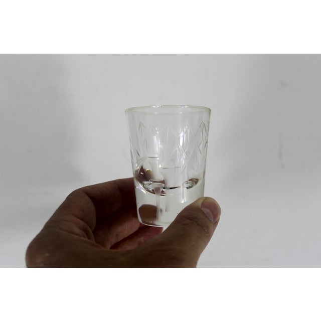 Set of 4 etched bamboo tiki shot glasses. Perfect for tiki or Chinoiserie style. These are old and have bubbles in the...