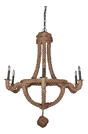 Matthew Izzo Home Six Arm Rope Chandelier