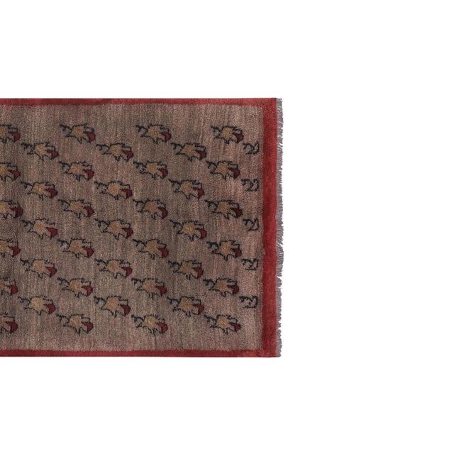 1960s Vintage Organic Wool Turkish Tulu Rug 3'7'' X 6'11'' For Sale - Image 4 of 13