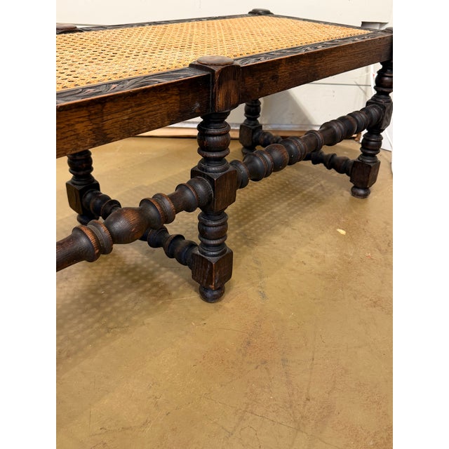 Antique English Cane Bench For Sale In Nashville - Image 6 of 8