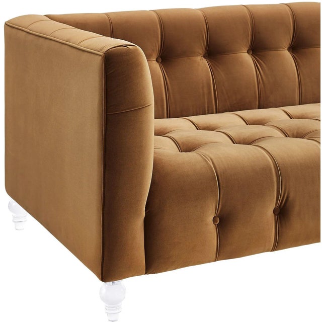 2020s Bea Cognac Velvet Sofa For Sale - Image 5 of 8