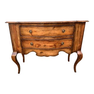 Mid 20th Century French Provincial Style Fruitwood Two Drawer Commode For Sale