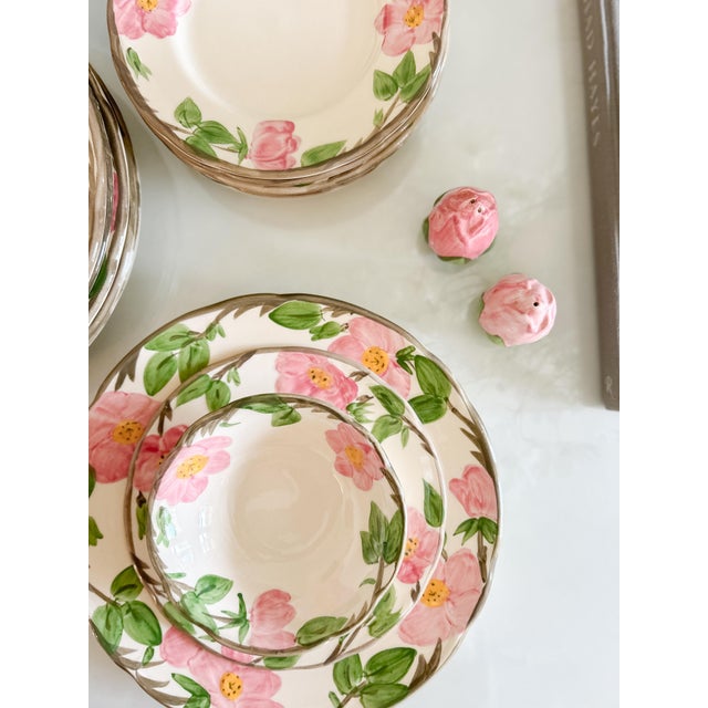 Transitional 1970s Franciscan Desert Rose Dinnerware - 6 Sets, Tureen and Salt and Pepper Shakers- 21 Pieces For Sale - Image 3 of 6