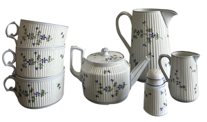 Tea Service in Porcelaine, 1890s, Set of 7