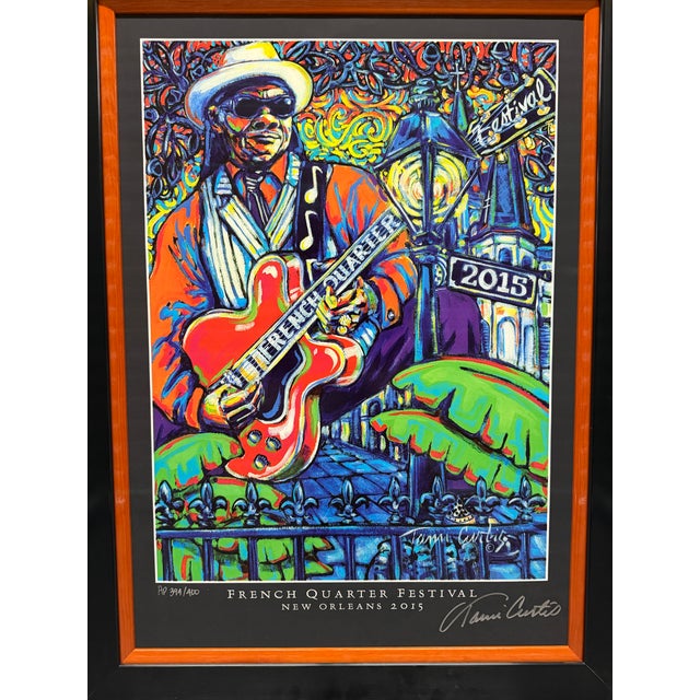 French Quarter Festival 2015 Signed Artist Proof Tami Curtis 394/400 Professionally framed. Poster 24x17 Frame 26x26