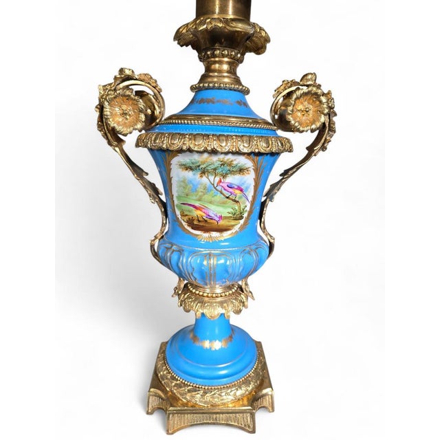 Metal 19th Century French Porcelain and Gilt Bronze Lamps in the style of Sèvres, 1890s For Sale - Image 7 of 13