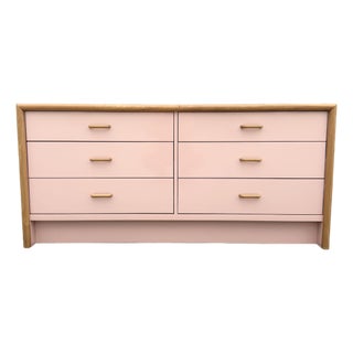 Postmodern Pink Gloss Laminate and Oak Dresser For Sale