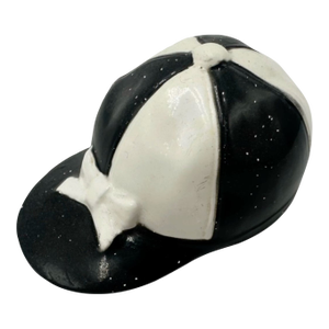 Vintage Equestrian Jockey Cap Bottle Opener Black & White