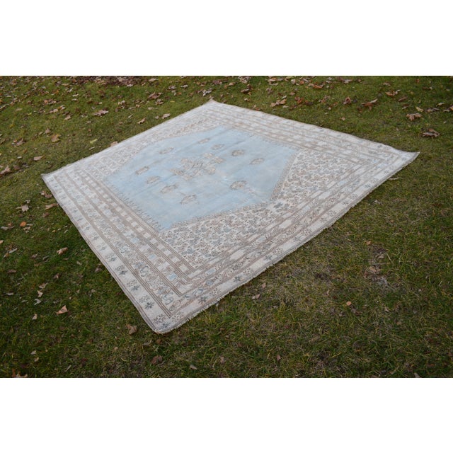 Decorative Turkish Soft Color Oushak Rug, Living Room Rug, Handwoven Square Wool Carpet for Modern office & Home Decor...