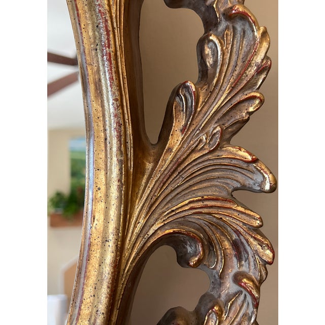 Vintage Hollywood Regency Oval Mirror For Sale - Image 12 of 14
