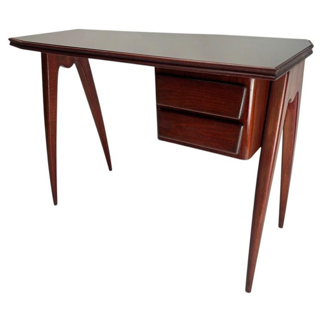 Mid-Century Desk in Wood and Glass from Dassi, Italy, 1950s For Sale - Image 11 of 11