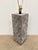 Stylish Currey & Co Lamp. Gray Leather Suede Basket Weave design, rectangular shape. Showroom floor sample.