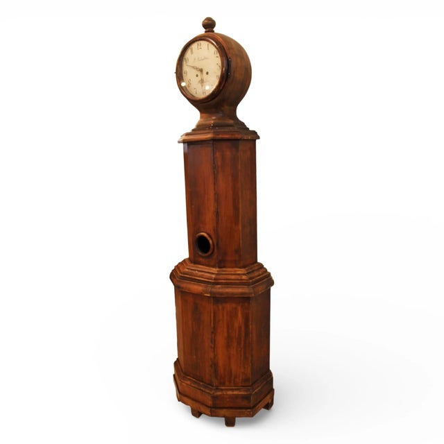 A refined 19th-century Swedish antique clock from Stockholm, showcasing classic Scandinavian craftsmanship and understated...