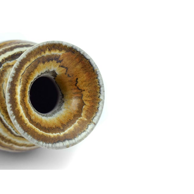 Vintage Glenn Spangler Studio Pottery Banded Stoneware Vase Signed For Sale - Image 6 of 7