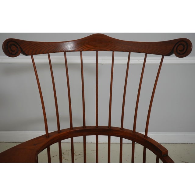 Frederick Duckloe Oak, Cherry, and Walnut Comb-Back Windsor Desk Writing Chair For Sale In Philadelphia - Image 6 of 18