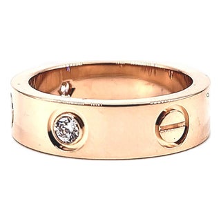 Cartier Love Ring, Classic Model, 3 Diamonds Size 6 For Sale