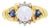 Freshwater Pearl, Sapphire & Diamond Cluster Ring 10k Yellow Gold, Size 7 For Sale