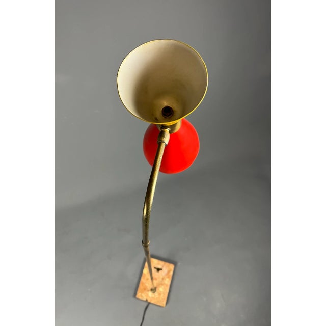 Italian Floor Lamp with Double Cone Shade and Italian Marble Base, 1950s For Sale - Image 6 of 18