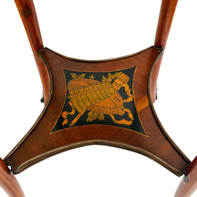 Pair of Louis XVI Style Marquetry Guéridon Tables With Bronze Gallery & Mounts For Sale - Image 11 of 18