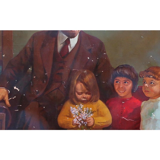 Lenin Portrait Painting: Antique Soviet Art, Ukrainian Artist 125-200 For Sale - Image 4 of 6
