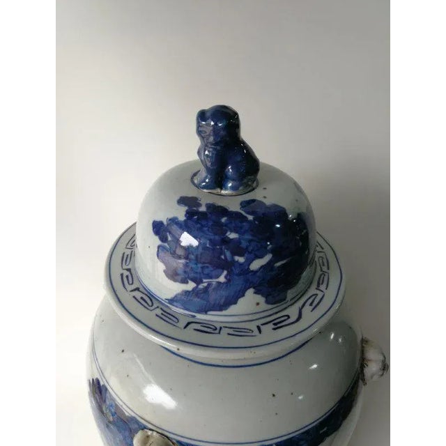 Chinese Blue and White Porcelain Ginger Jar With Hand Painted Playing Children For Sale - Image 9 of 12