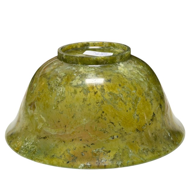 Antique Chinese Transparent Spinach Jade Bowl - 1 of 2 For Sale - Image 4 of 4