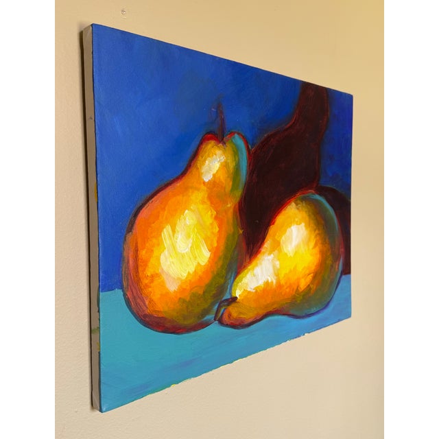 Late 20th Century Expressionism Still Life "Pears" Original Oil Painting on Canvas For Sale - Image 4 of 12