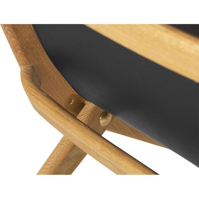 Natural Oiled Oak and Black Leather Saxe Chairs by Lassen, Set of 4 For Sale - Image 9 of 16